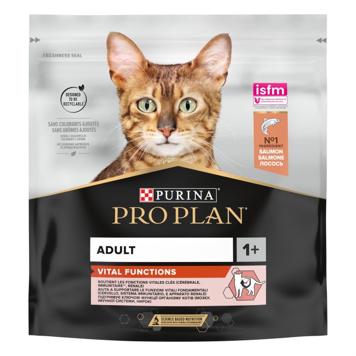 Сухий корм для котів  PRO PLAN Adult 1+ Vital Functions з лососем 400 г