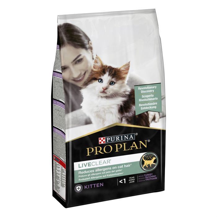 Сухой корм для кошек PRO PLAN LiveClear Kitten <1 для котят для уменьшения аллергенов на шерсти с индейкой 1,4 кг