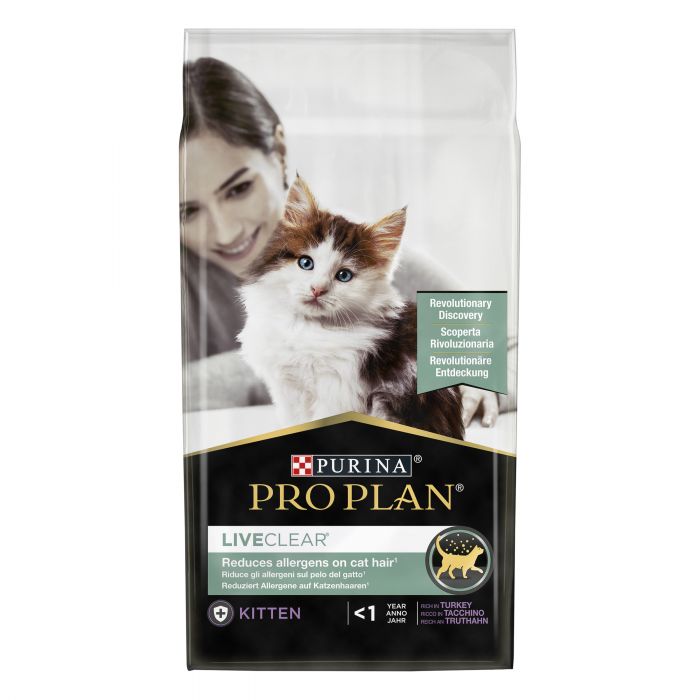 Сухой корм для кошек PRO PLAN LiveClear Kitten <1 для котят для уменьшения аллергенов на шерсти с индейкой 1,4 кг