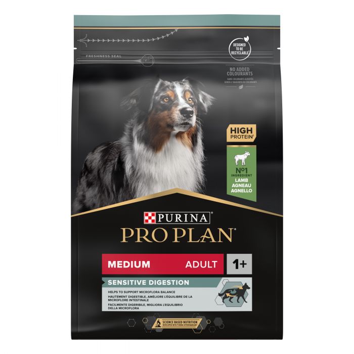 Сухий корм для собак PRO PLAN Medium Adult Sensitive Digestion середніх порід з чутливим травленням з ягням 3 кг