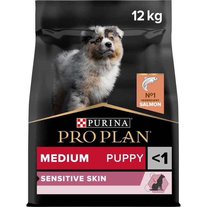 Сухий корм для цуценят PRO PLAN Medium Puppy Sensitive Skin середніх порід з чутливою шкірою з лососем 12 кг