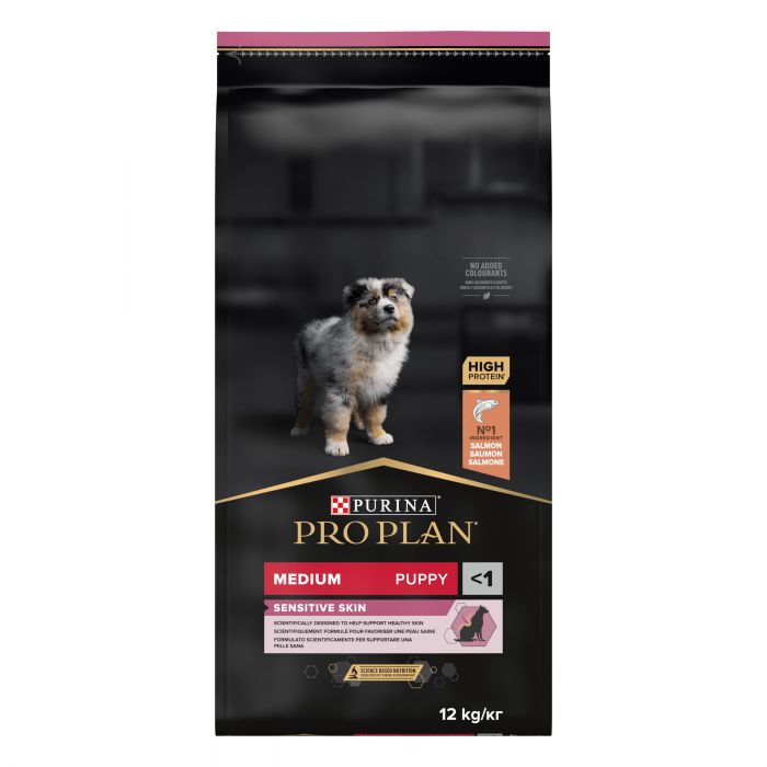 Сухий корм для цуценят PRO PLAN Medium Puppy Sensitive Skin середніх порід з чутливою шкірою з лососем 12 кг