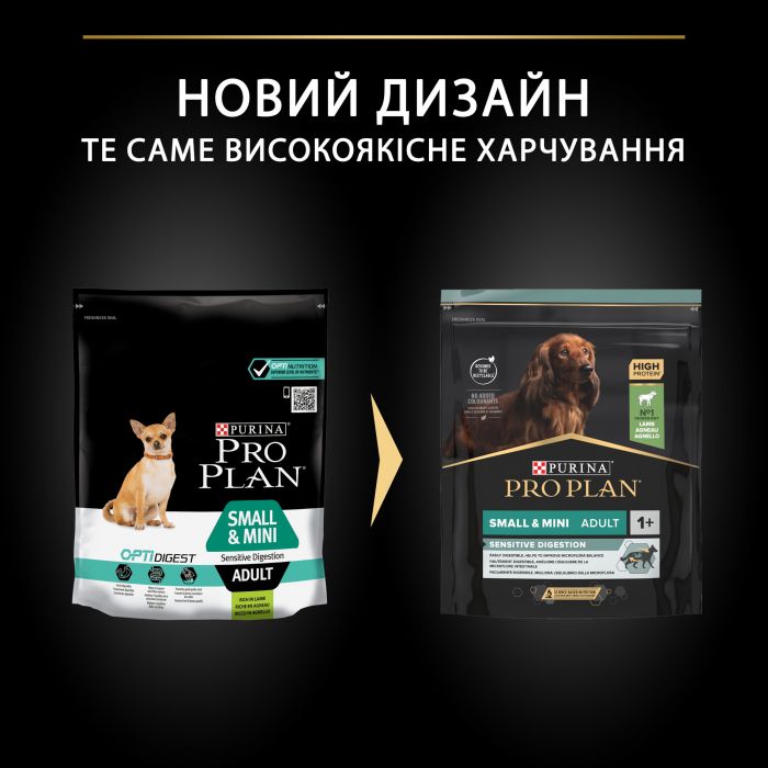 Сухий корм для собак PRO PLAN Small&Mini Adult Sensitive Digestion дрібних порід з чутливим травленням з ягням 700 г