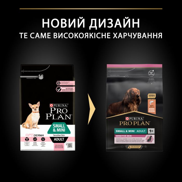 Сухий корм для собак PRO PLAN Small&Mini Adult Sensitive Skin дрібних порід з чутливою шкірою з лососем 3 кг