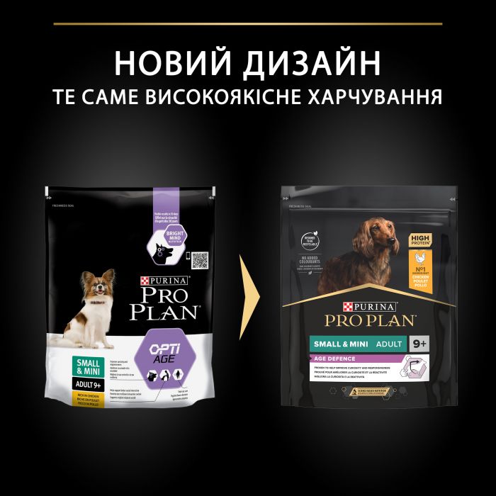 Сухий корм для собак від 9 років PRO PLAN Small&Mini Adult Age Defence дрібних порід з куркою 700 г