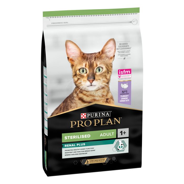 Сухий корм для котів  PRO PLAN Sterilised Adult 1+ Renal Plus після стерилізації з індичкою 10 кг