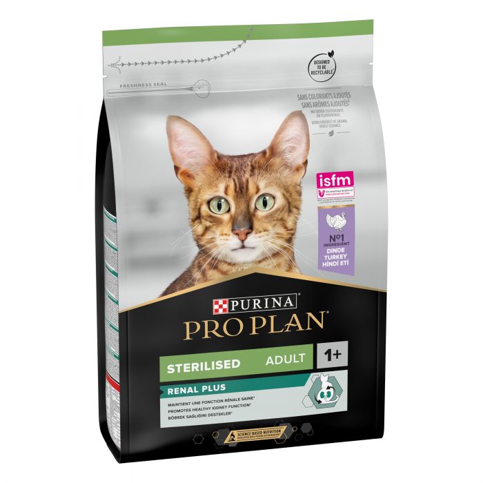 Сухий корм для котів  PRO PLAN Sterilised Adult 1+ Renal Plus після стерилізації з індичкою 3 кг