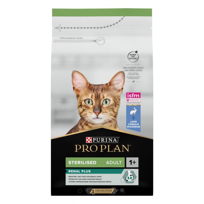 Сухий корм для дорослих котів PRO PLAN Sterilised Adult 1+ Renal Plus після стерилізації з кроликом
