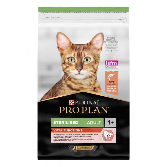 Сухой корм для кошек PRO PLAN Sterilised Adult 1+ Vital Functions после стерилизации с лососем 10 кг