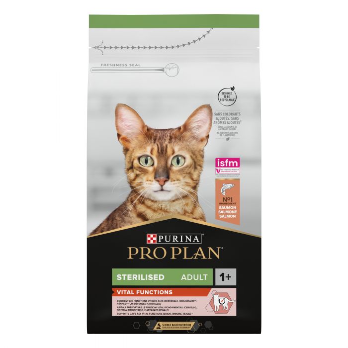 Сухой корм для кошек PRO PLAN Sterilised Adult 1+ Vital Functions после стерилизации с лососем 1,5 кг