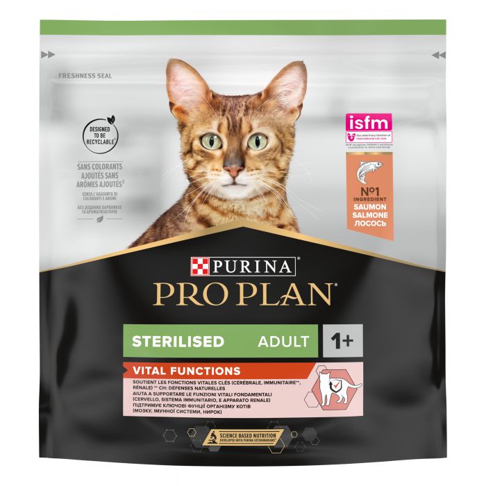 Сухой корм для кошек PRO PLAN Sterilised Adult 1+ Vital Functions после стерилизации с лососем 400 г