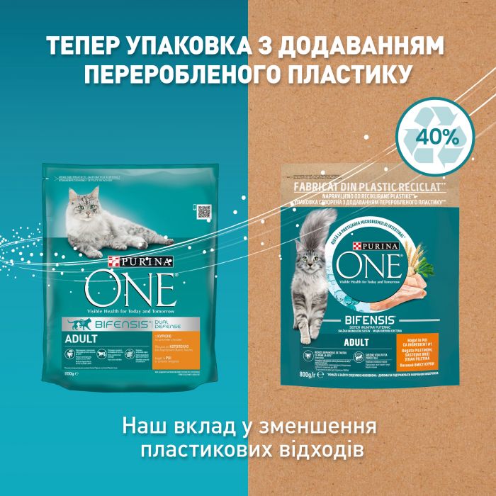 Сухий корм для дорослих котів PURINA ONE Adult Bifensis з куркою