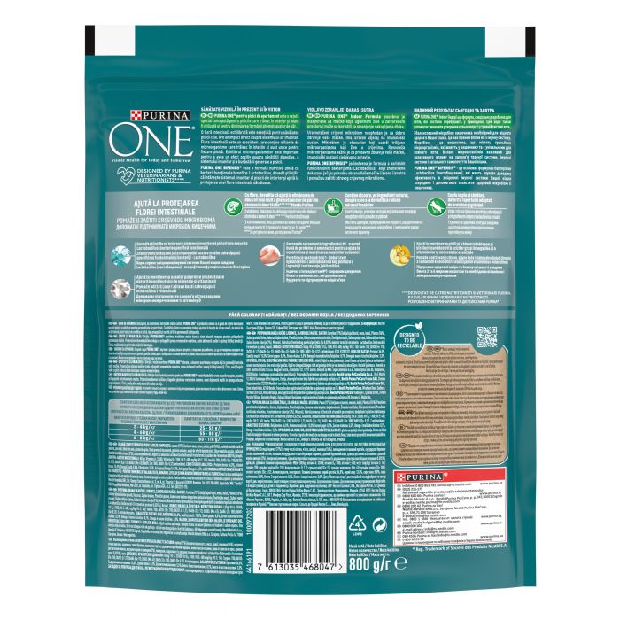 Сухий корм для дорослих котів PURINA ONE Indoor що постійно перебувають у приміщенні комплекс Bifensis з індичкою