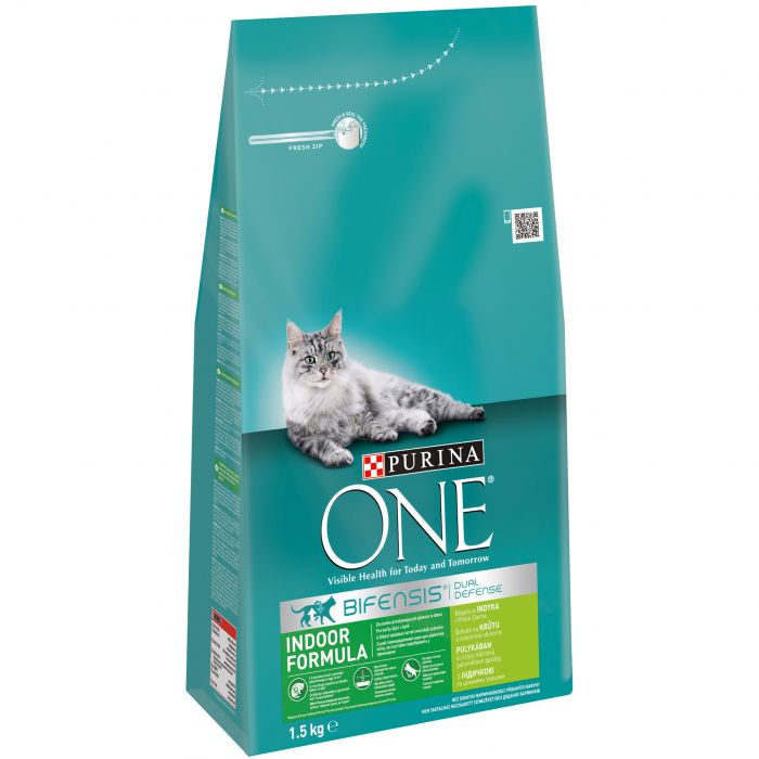 Сухий корм для дорослих котів PURINA ONE Indoor що постійно перебувають у приміщенні комплекс Bifensis з індичкою