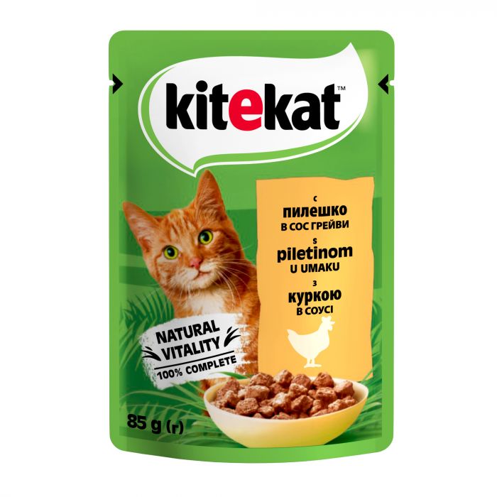 Упаковка вологого корму  Kitekat з куркою в соусі 28 шт по 85 г