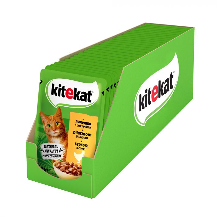 Упаковка вологого корму  Kitekat з куркою в соусі 28 шт по 85 г