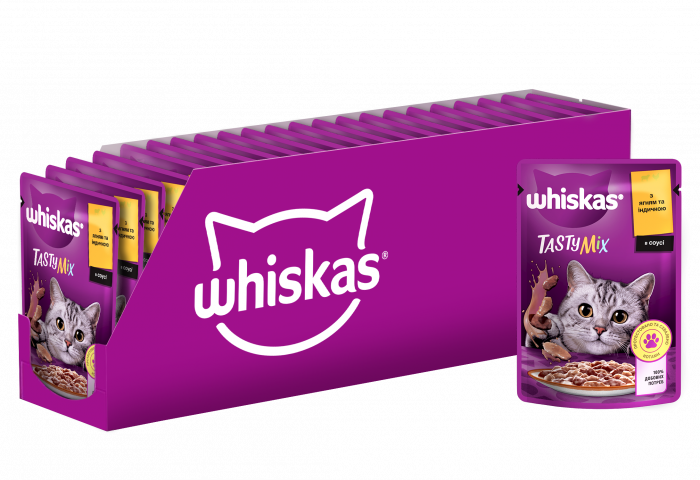 Упаковка вологого корму Whiskas TestyMix з ягня індичкою 28 шт. * 85 г