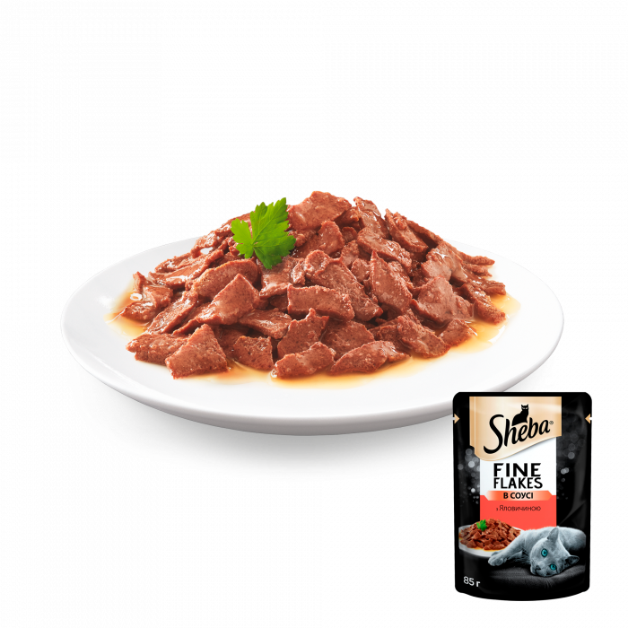 Вологий корм для котів Sheba Корм Selection Slices з яловичиною в желе 85 г