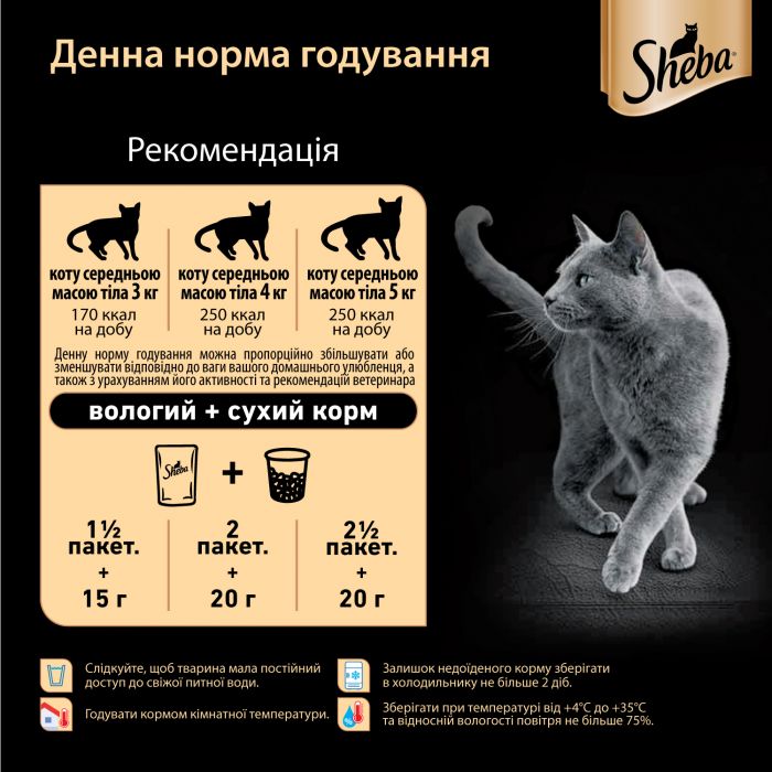Вологий корм для котів Sheba Корм Selection Slices з яловичиною в желе 85 г