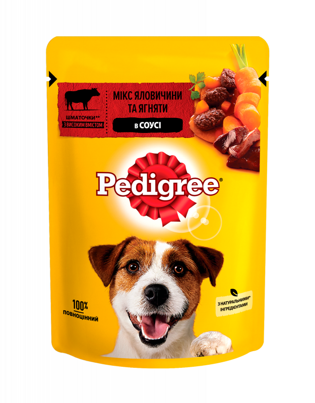 Влажный корм для собак Pedigree Говядина Ягненок в соусе 100 г