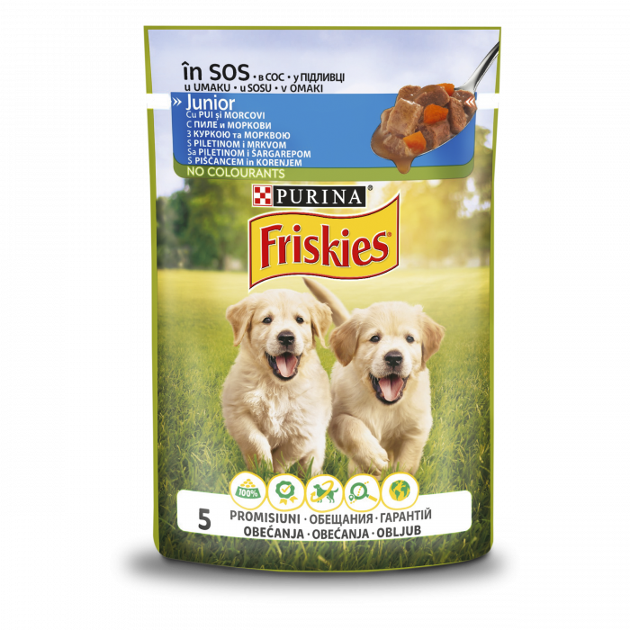 Вологий корм для цуценят FRISKIES Junior шматочки у підливці з куркою та морквою 100 г