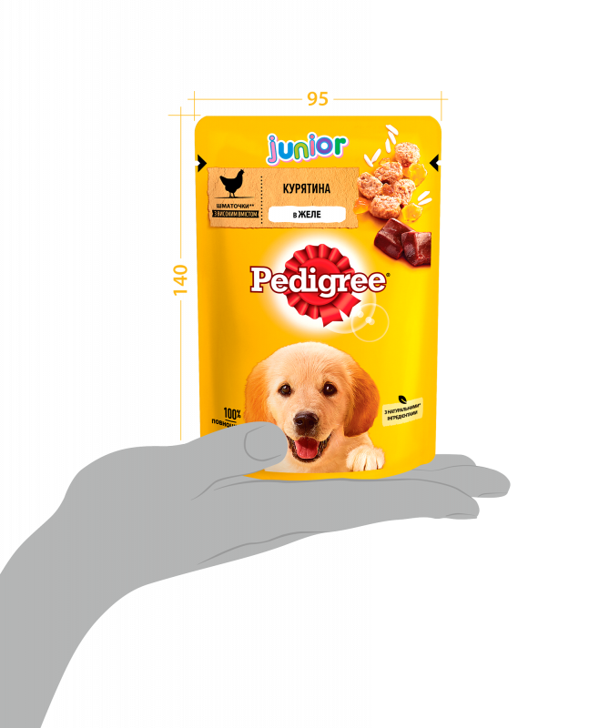 Влажный корм Pedigree для щенков Курица с рисом в желе 100 г