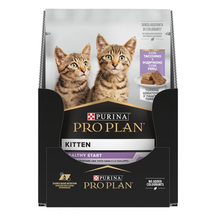 Вологий корм для кошенят PRO PLAN Kitten Healthy Start шматочки в паштеті з індичкою 75 г