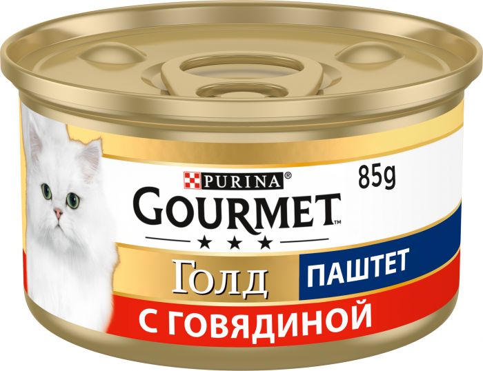 Вологий корм для дорослих котів Purina Gourmet Gold паштет з яловичиною 85 г